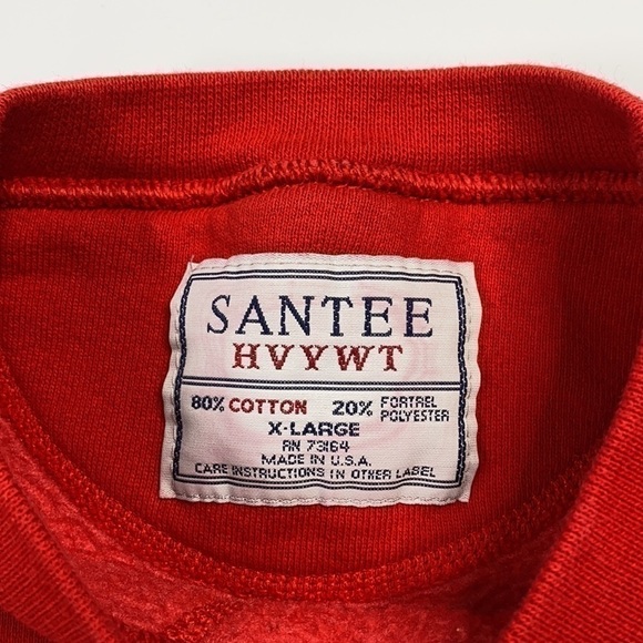 Vintage SANTEE HVYWT Grand View Wisconsin Red Crew Sweatshirt XL - Picture 4 of 6